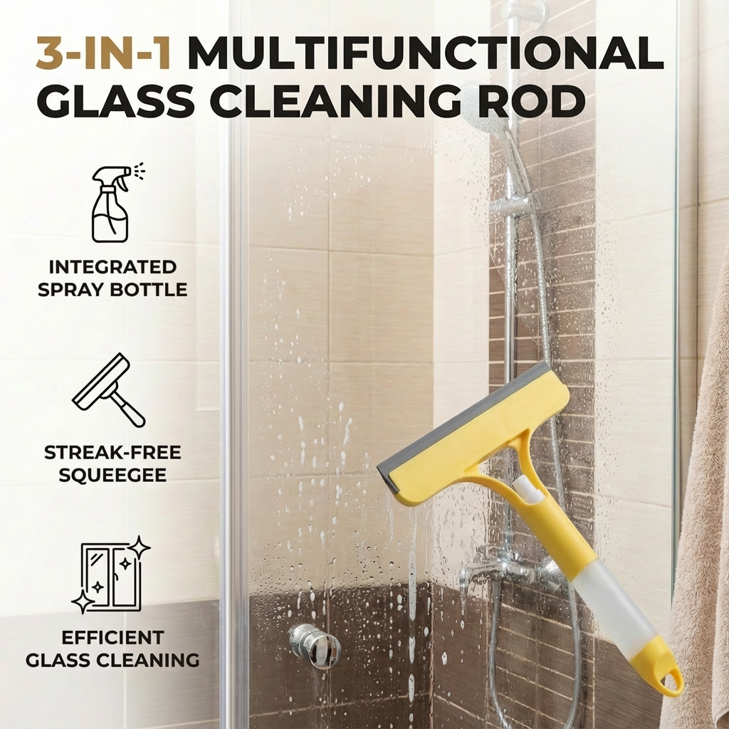 3-in-1 Multifunctional Glass Cleaning Rod