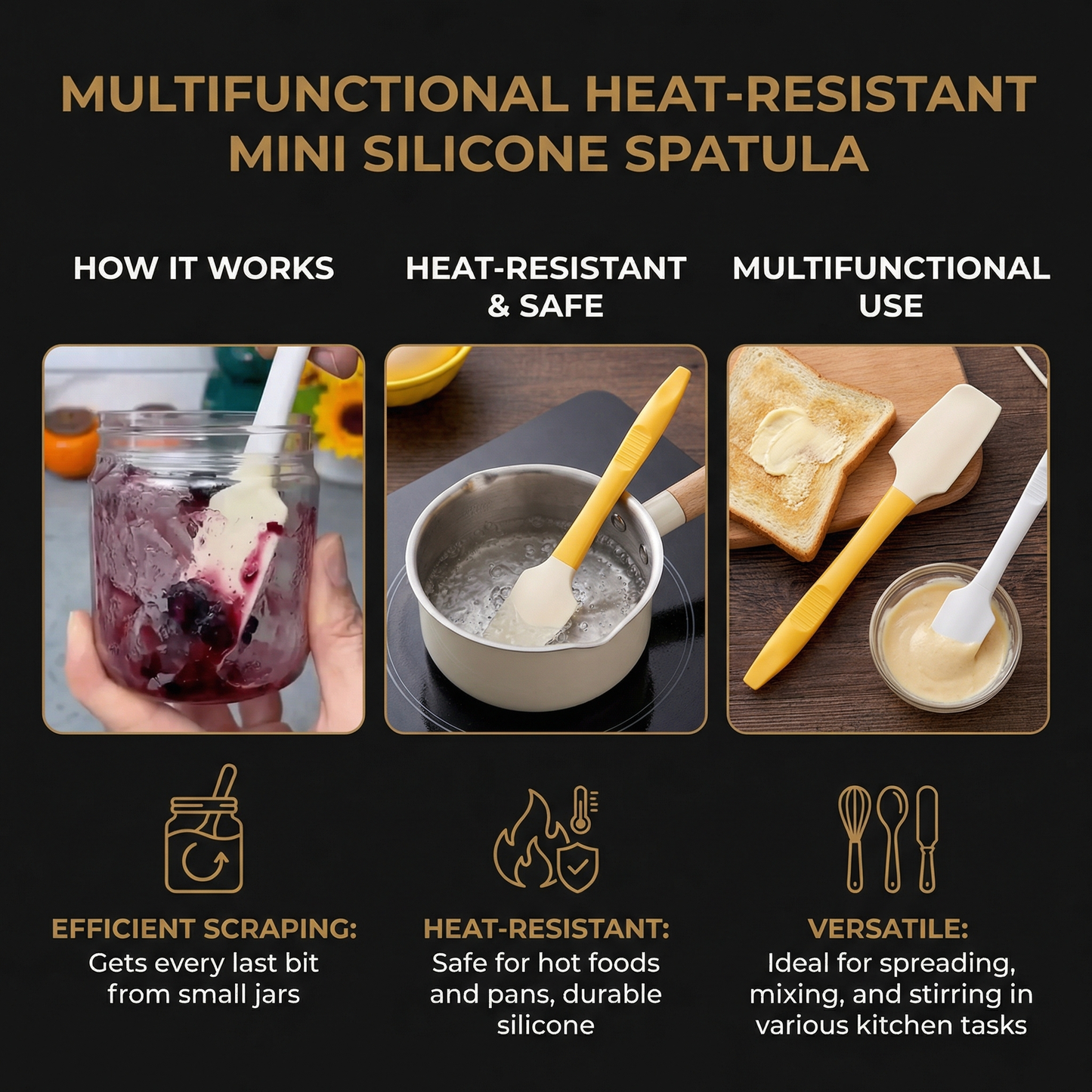 Multifunctional Heat-Resistant Mini Silicone Spatula