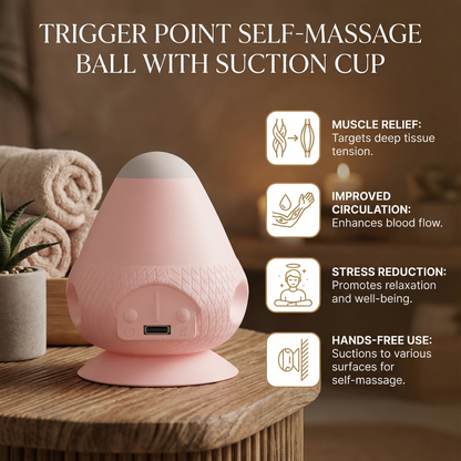 Trigger point self-massage ball with suction cup