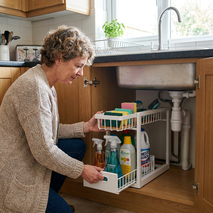 2-Tier Pull-Out Under-Sink Storage Organizer