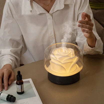 Ultrasonic Aromatherapy Diffuser – Elegant Humidifier with LED Lights and Essential Oil Function